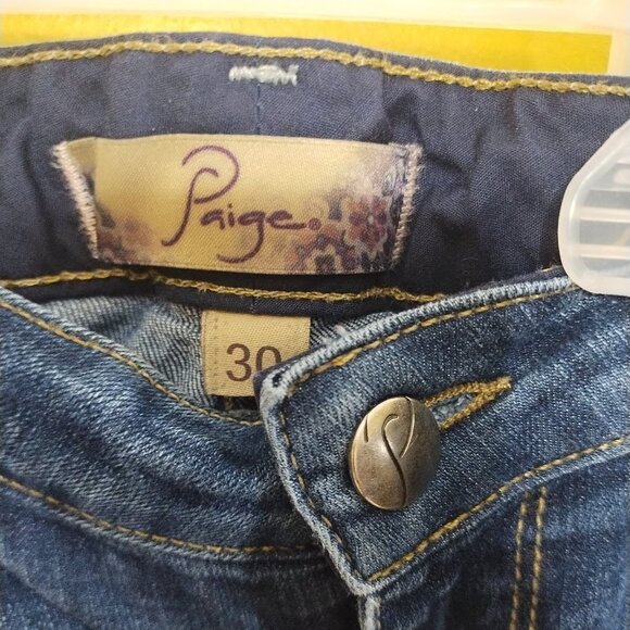 Paige Peg Skinny Medium Wash Stretch Jeans Size 30 - Picture 2 of 6
